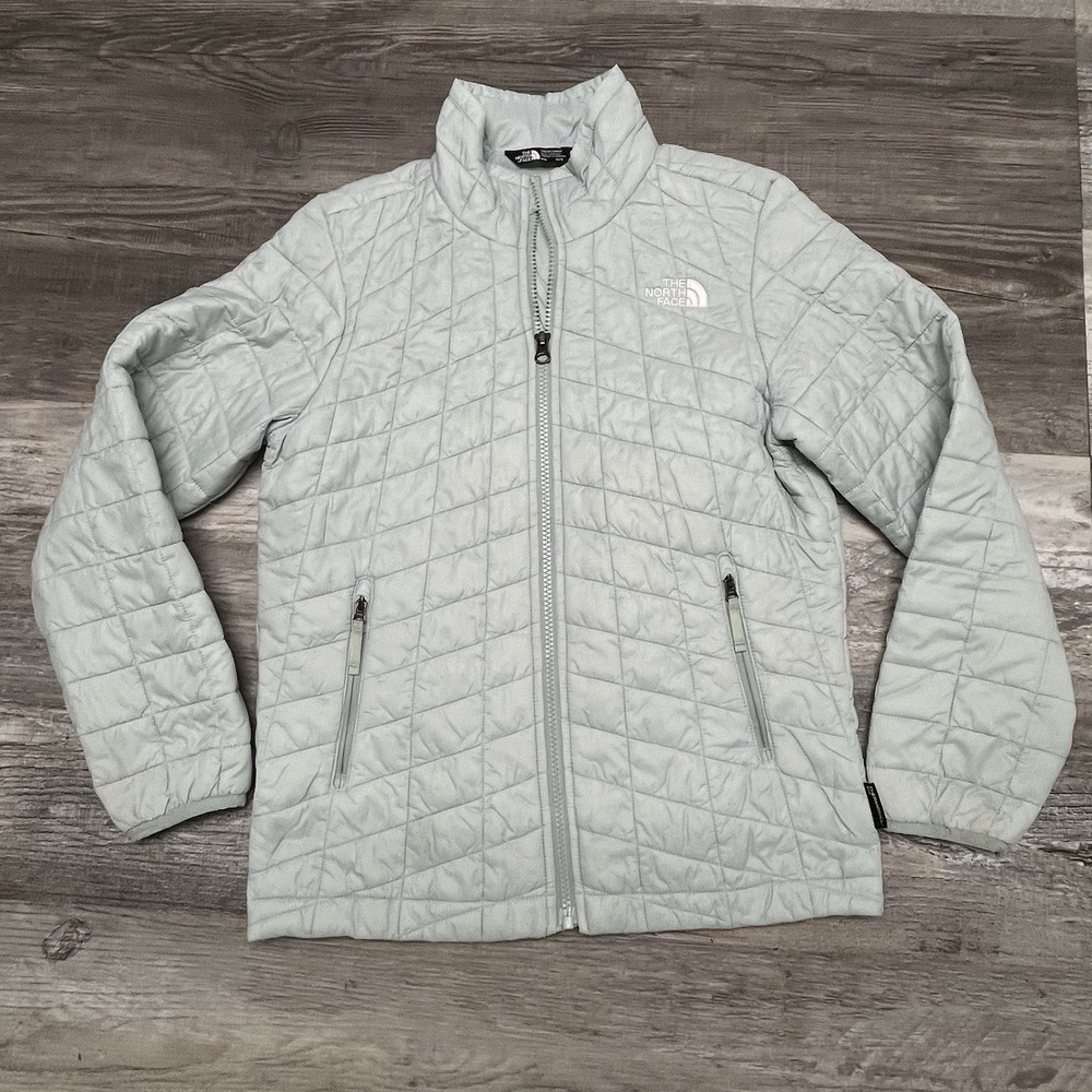 North‎ Face Girls' ThermoBall Puffer Winter Jacket Mint Green Full Zip M 10-12